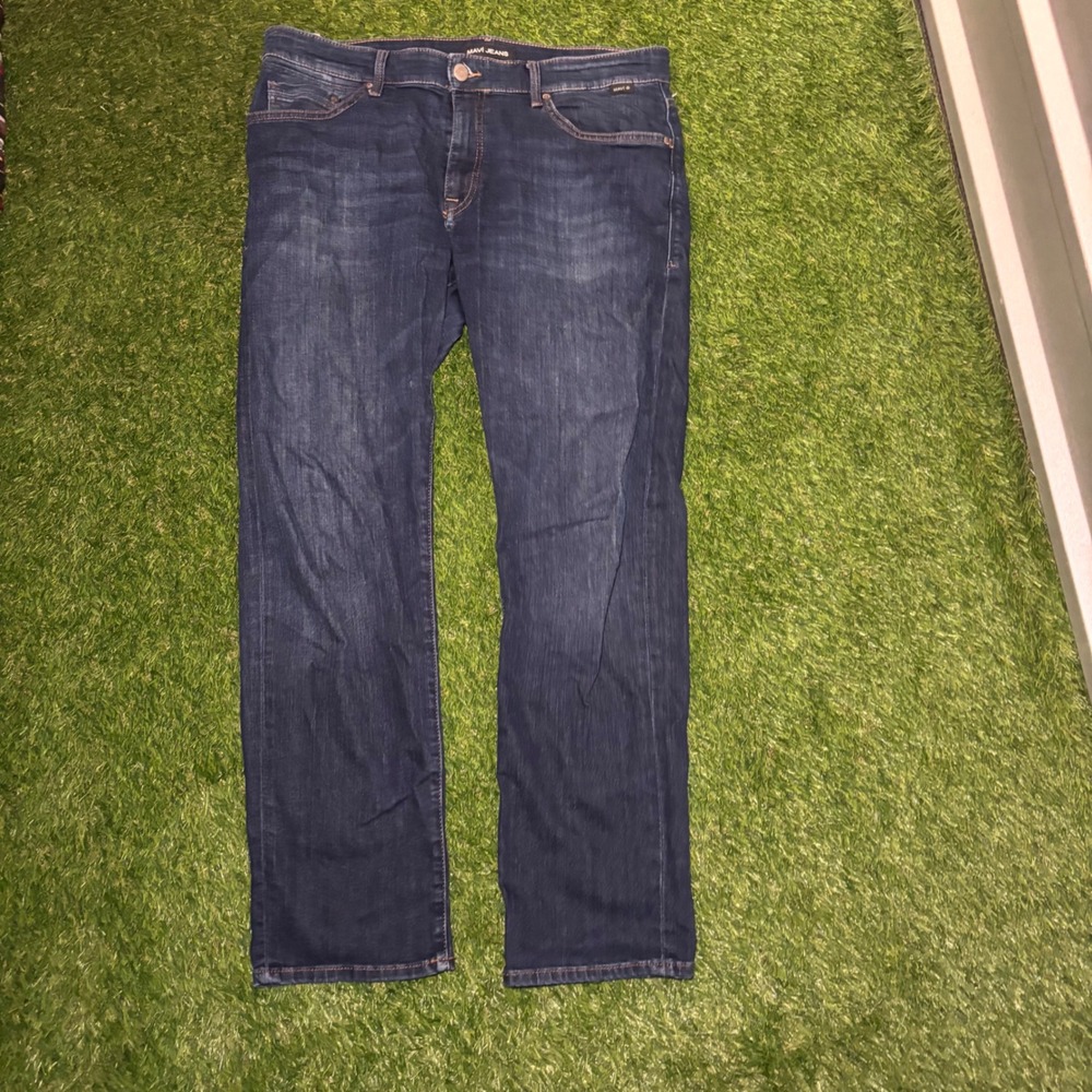 Mavi Jeans Zach Straight Leg Dark Wash Denim Mens 36x32 Indigo Blue 00595